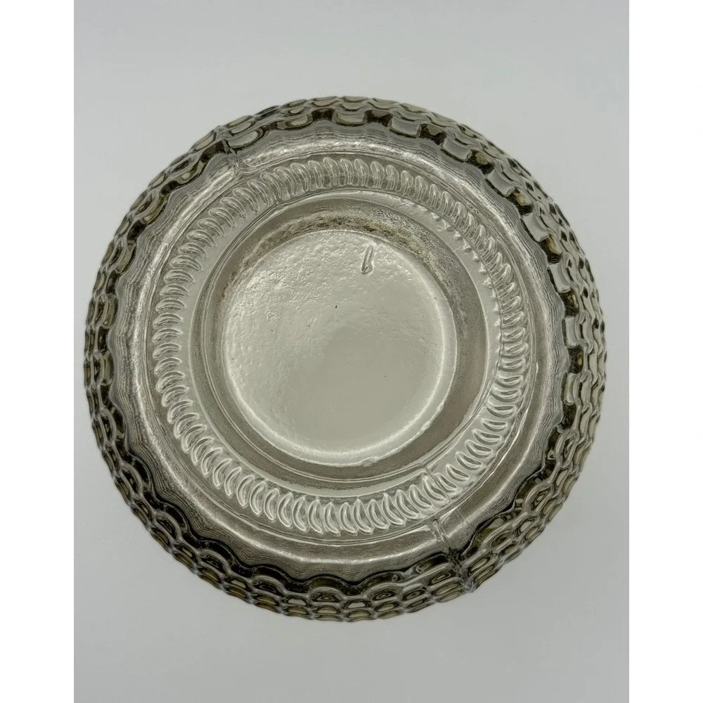 Smoky Grey Hobnail‎ Glass Hurricane Candle Holder Textured Honeycomb Vase